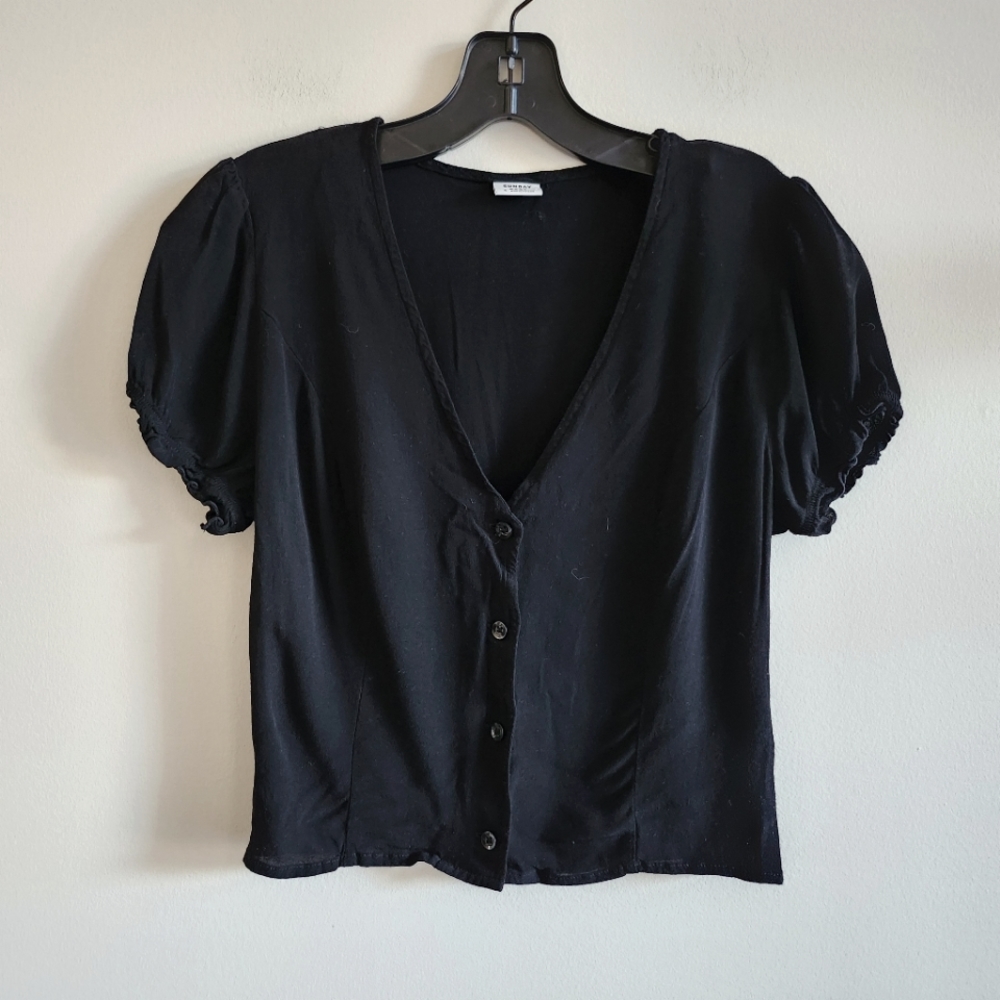 Sunday Best Black Button-Up Top